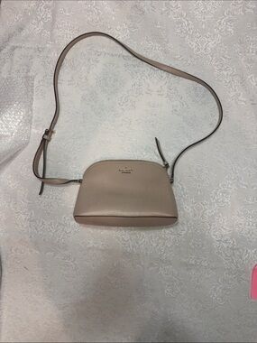 kate spade taupe Leather Dome Crossbody Bag